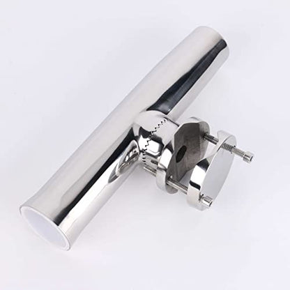2PCS Stainless Tournament Style Clamp on Fishing Rod Holder for Rails 1-1/4" to 2"