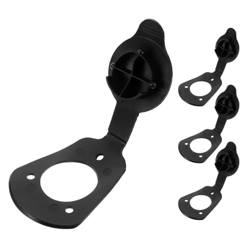 4 Pcs Kayak Fishing Rod Holder Gasket, Black PVC 7.98x2.95 Inch Kayak Rod Holder, Flush Mount Cap Cover Boat Accessories Hatch Replacement Parts