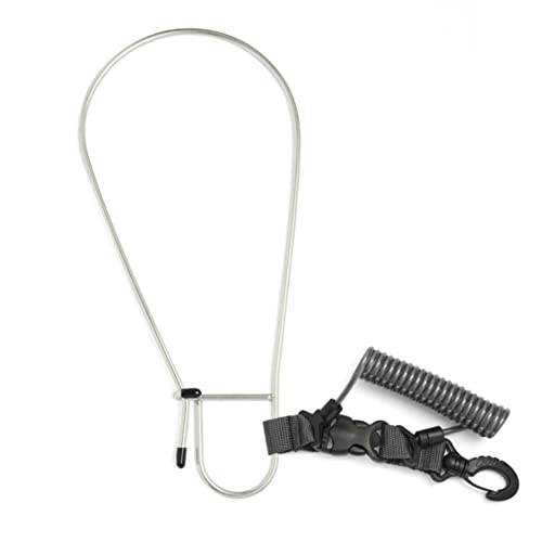 Calissa Offshore Kayak & Spearfishing Stainless Steel Fish Stringer Clip + 36” Steel Core Lanyard+Speargun Spear Fishing Freedive Freediving Scuba Dive Diving Large Holder - style: Black - Regular