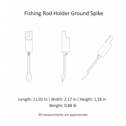 Fishing Rod Holder Ground Spike, Iron Stake with PP Plastic Tube for Bank and Beach Fishing, 13 Inch Portable Rod Stand (1 PC)