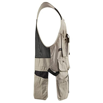 Blaklader Men's Ripstop Kangaroo Mesh Work Vest with Utility Pockets - color: Stone, size: XX-Large