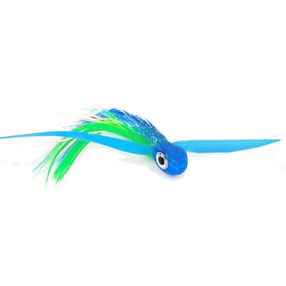 Saltwater Big Game Fishing Lure, for Offshore trolling (FlyBoy) - color: Blue Green Sparkle