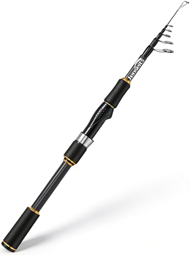 Jenseits 7FT Fishing Rod, 24T Carbon Fiber Telescopic & 4-Piece Travel Rod, Spin and Cast Options, Stainless Steel Guides with Ceramic Inserts, for Bass, Trout, Catfish, Freshwater & Inshore Fishing - size: Spin-7ft-Medium-Fast
