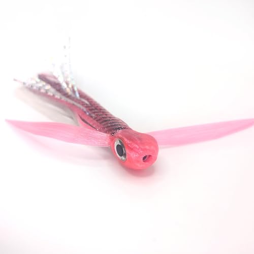 Saltwater Big Game Fishing Lure, for Offshore trolling (FlyBoy) - color: Pink Tiger Sparkle