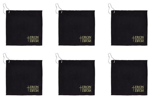 Living Grace Microfiber Towel Set - 12" Square Towels for Fishing Gym Golf Football, 6-Count, Iron Sharpens Iron - color: Iron Sharpens Iron