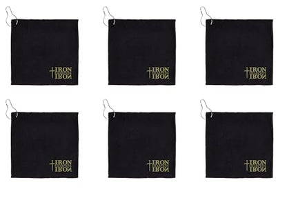 Living Grace Microfiber Towel Set - 12" Square Towels for Fishing Gym Golf Football, 6-Count, Iron Sharpens Iron - color: Iron Sharpens Iron
