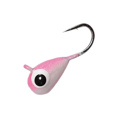 5 Pieces 3.0-6.0mm Teardrop Tungsten Ice Jig - color: TT01 White Pink Glow, size: TIJ02 3MM 5PCS