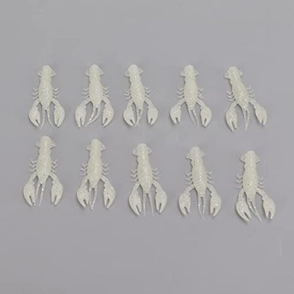 Flexible PVC Soft Fishing Lure Crawdad Baits, Set of 10 Portable Shrimp Lures, Reusable Elastic Bait for Outdoor Fishing Enthusiasts - color: Luminous
