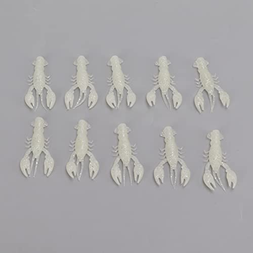 HERCHR Soft Fishing Lure Crawfish Bait Shrimp Lobster Claw Artificial Lure 10pcs Soft Lure Baits - color: LUMINOUS