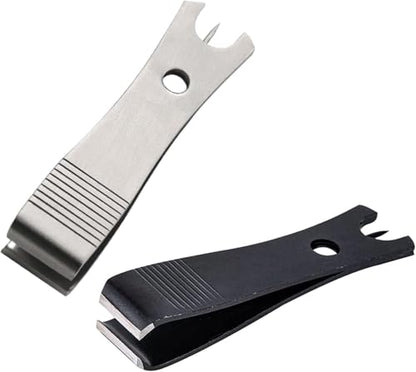 2Pcs Black Silver Fishing Line Cutter Nipper with Hook Eye Cleaner Pin Stainless Steel Fishing Line Scissors Cutting Tool Fishing Line Cutter Nipper with Hook Multi Functional Accessories（51*11.5mm)