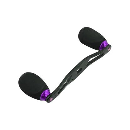 Fishing Reel Handle Purple Fishing Baitcasting Handle Rocker Baitcasting Reel Replacement Parts, with EVA Grip Knob and Nut (Black + Purple) - color: Black Purple