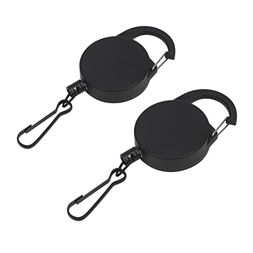 Starsouce 2PCS Fly Fishing Zinger Retractors with Retractable Buckle Stainless Steel Easy Pull Fishing Line Clipper Retractors