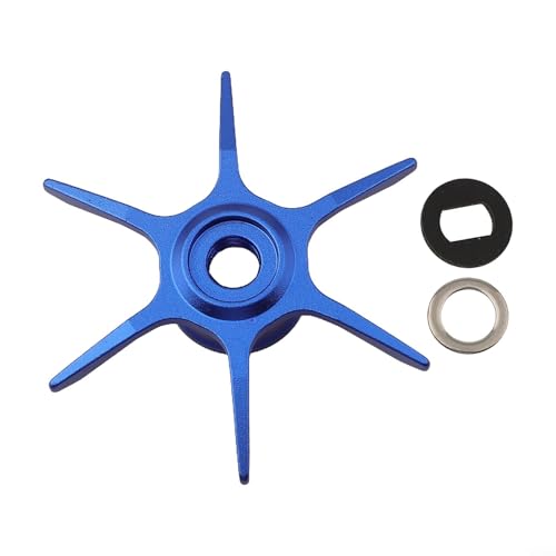 Modified Star Brake For Abu Garcia Max Series B3/B4/P3/P4/P5 Fishing Reel, 6-Star Drag Adjustment Knob, Aluminum Alloy DIY Replacement Part (right hand blue) - color: blue, size: right hand