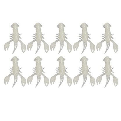 YUYTE Lures Crawfish Bait 10pcs Soft Fishing Lure Crawdad Bait PVC Shrimp Artificial Lure Baits for Freshwater and Saltwater Fishing - color: Luminous