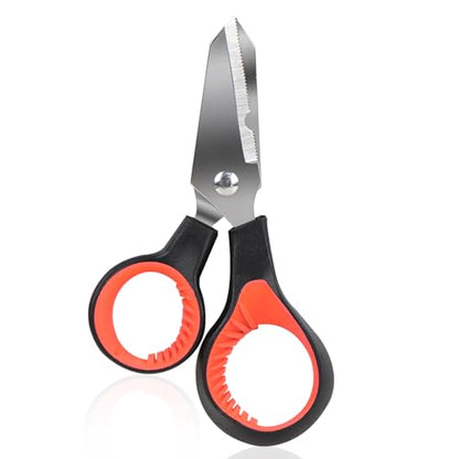 Fishing Line Scissors Braided Line Cutters Heavy Duty Non Slip Serrated Edge Scissors Saltwater Freshwater Braid Scissors (02) - color: 02