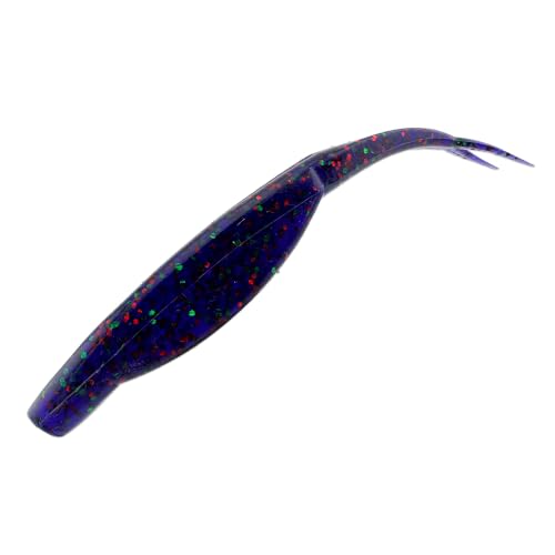 Pulse Minnow Bait for Bass Fishing, 4.7" Soft Twin Tail Lures with Fast Kicking Action, Shrimp Scented & Salt Infused, Ideal for Drop Shot & Jig Head, 10-Pack - color: Junebug