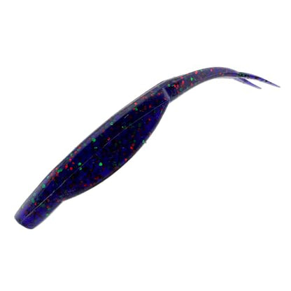 Pulse Minnow Bait for Bass Fishing, 4.7" Soft Twin Tail Lures with Fast Kicking Action, Shrimp Scented & Salt Infused, Ideal for Drop Shot & Jig Head, 10-Pack - color: Junebug