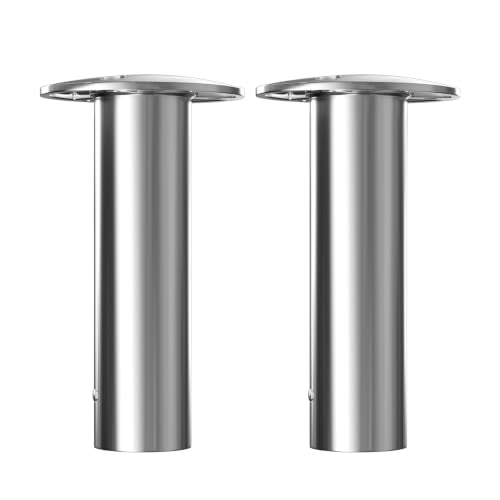 Boat Fishing Rod Holder,2Pcs 15/30/90 Degree Stainless Steel 316 Flush Mount Rod Holders for Fishing Boat,with PVC Cap,Inner Tube and Gasket - color: White Insert, size: 90 Degree