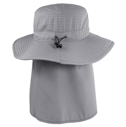 Connectyle Men's Wide Brim Sun Hat with Neck Flap UPF 50+ Packable Breathable Boonie Bucket Hat for Fishing Hiking Safari - color: Light Grey