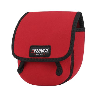 RUNCL Spinning Reel Bag – Protective Storage Pouch for Baitcasting Reels & Spinning Reels, Lightweight & Durable, Ideal for Freshwater & Saltwater Fishing Trips (Red & Black) - color: S-Red & Black