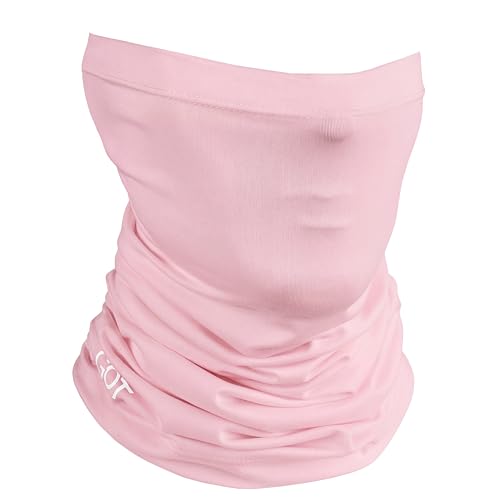 UPF 50+ Fishing Neck Gaiter - UV Face Mask Sun Protection for Men Women | Moisture-Wicking, Quick-Drying, Built-in SPF, UVA/UVB Blocking, Hunting Camo Design, Versatile Headwear - color: Pink