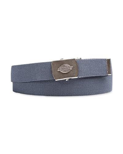 Dickies mens Fabric Web Plaque Logo Buckle Belt - Fits Up to Size 42" Waist - color: Grey, size: One Size - Cut to Fit