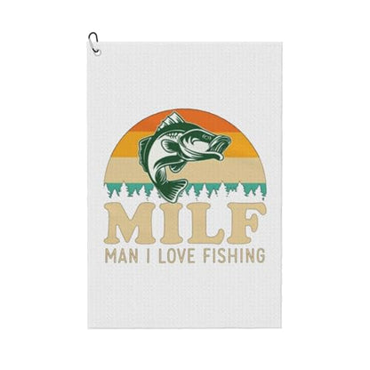 Fishing Microfiber Golf Towel, 16x24 Waffle Pattern with Carabiner Clip, Tri-Fold Large Golf Ball Towels, Golf Bag Accessories for Men Women, Golf Gift