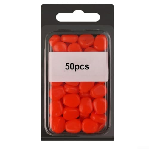 50Pcs Soft Plastic Fishing Lures, Artificial Silicone Baits With Corn Design And Scent, PVC Freshwater Tackle For Bass Trout Panfish, Yellow Red Assorted Colors(Red) - color: Red