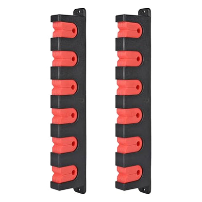 Axlksia Fishing Rod Holder Wall Mount, 1 Pair Fishing Pole Holders for Garage, Boats, 6 Fishing Rod Storage Racks - color: Horizontal Red