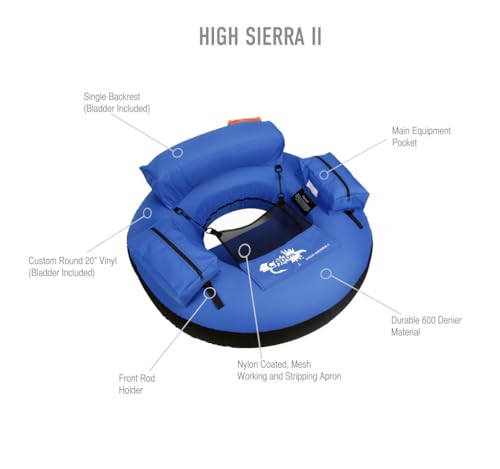 High Sierra II Inflatable Float Tube for Fishing and Angling by Caddis Sports