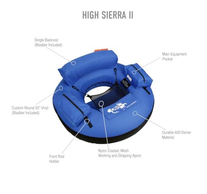 High Sierra II Inflatable Float Tube for Fishing and Angling by Caddis Sports