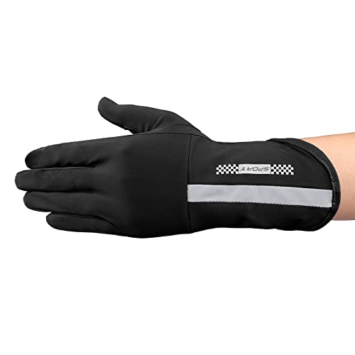 Mens Women Driving Gloves Summer UV Sun Protection Gloves Non-Slip Touchscreen Ice-Silk Sunblock Gloves for Cycling Riding - color: Extended Black