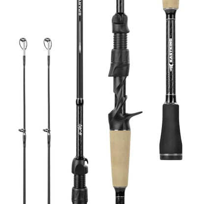 KastKing Spartacus II Plus Twin-Tip Spinning & Casting Rods, IM6 Graphite Blanks, Stainless Steel Frame with Zirconium Oxide Rings, 2-Piece Rods with Extra Tip Section, PTS, No-Slip Grip, Hook Keeper - size: 6'0"- ML- Fast (2 Pcs+ Extra Tip), style: Cast