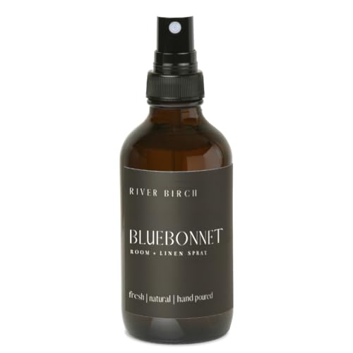 River Birch Bluebonnet Scented Linen and Room Spray | Home Fragrance | 4 oz Glass Amber Bottle | Luxury Signature Scent | Handmade in Texas - color: Bluebonnet
