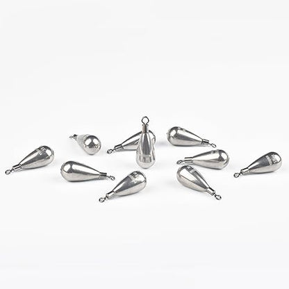 10 Pack Tungsten Free Rig Weights, Tear Drop Fishing Sinkers with Round Eye for Finesse Bass Fishing - color: Plain(Natural), size: 1/16oz - 10 Pack