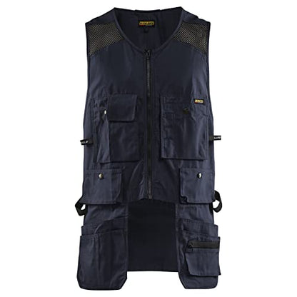 Blaklader Men's Ripstop Kangaroo Mesh Work Vest with Utility Pockets - color: Navy Blue, size: Small