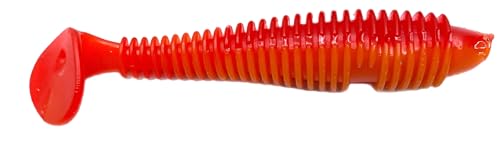 Phat Pak Baits - Phat Swimmer Keitech Style Paddletail Swimbait 2.8" 30ct Ribbed Scented Soft Plastic Bass Fishing Lure - color: Napalm