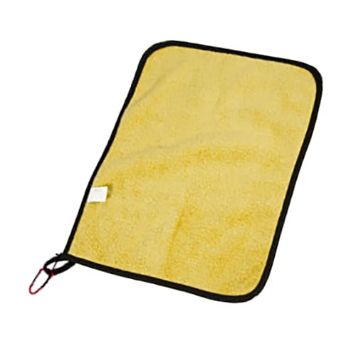 Microfiber Fishing Towel with Clips Thickened Fishing Cleans Towel Outdoor Cleans Tools Hands Easy to Use Hiking Equipment - color: Yellow