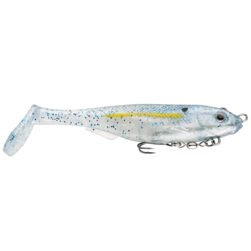 Strike King Final Copy Fishing Lure, Pre-Rigged Soft Plastic Swimbait, Free-Swinging Size 4 Treble Hook, Belly Magnetic Hook Keeper, 7/8-Ounce - color: Sexy Shad