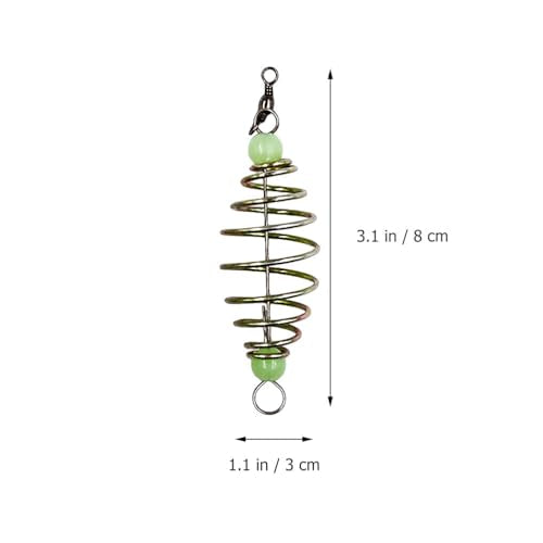 IMIKEYA 24pcs Spring Bait Fishing Feeder Cage Basket Holder, Carp Fishing Bait Trap, Luminous Hook Feeder for Saltwater and Freshwater