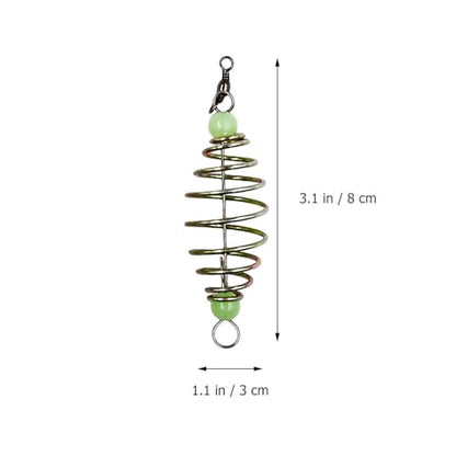 IMIKEYA 24pcs Spring Bait Fishing Feeder Cage Basket Holder, Carp Fishing Bait Trap, Luminous Hook Feeder for Saltwater and Freshwater
