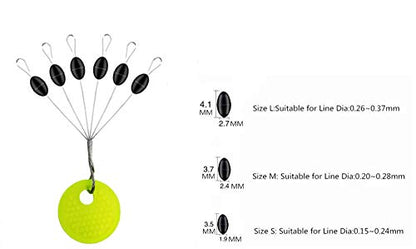 Drchoer Fishing Bobber Stoppers Line Stops: 300pcs Sinker Float Stops for Bass Fishing - Texas Rig Weight Stoppers Size Large Medium Small - size: Large