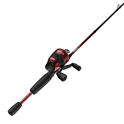 Zebco 33 Custom-Z Spincast Reel and 2-Piece Fishing Rod Combo, 6-Foot Fiberglass Rod with Split-Grip EVA Handle, Quickset Anti-Reverse Fishing Reel with Bite Alert