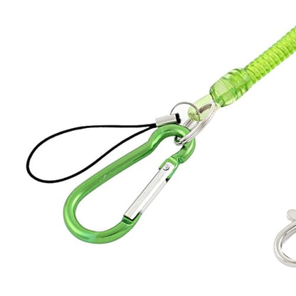 uxcell Bag Carabiner Hook Spring Strap Coil Keyring Chain Cord Lobster Clasp