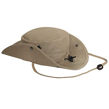 Rothco Adjustable Boonie Hat with Neck Cover – Rugged Outdoor Fishing Bucket Hat - color: Khaki
