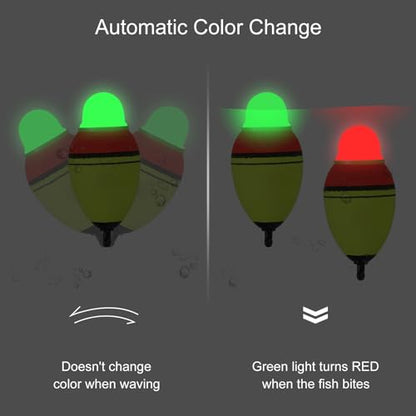 PATIKIL Lighted Fishing Slip Bobber, EVA Green Red LED Light Up Fishing Float for Night Fishing - style: 1oz