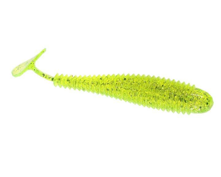 Strike King Rage Swimmer Saltwater Soft Bait Fishing Lure, 3.75", Wide-Bodied Paddle Tail - color: Chatreuse Silver