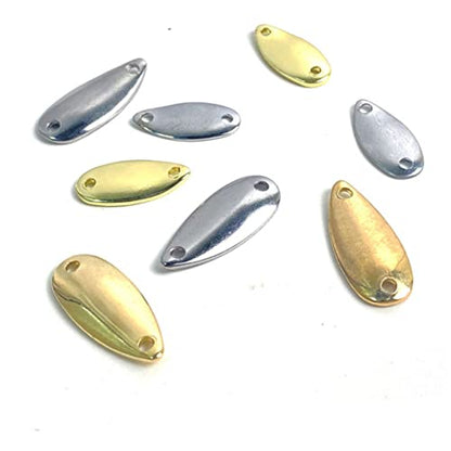balacoo 20pcs Metal Fishing Lure Blades Gold Silver DIY Spinner Bait for Bass Fishing Lightweight and Easy to Use for Enthusiasts
