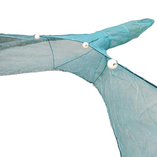 Lawaia Shrimp Nets for Shrimping Fish Trap Portable Crawfish Trap Collapsible Minnow Fishing River Net Trawl Fishing Cage Accessories with Float and Chain Small Mesh 2M/3M/4M/5M/6M/8M/10M - size: 2x0.6x1.5