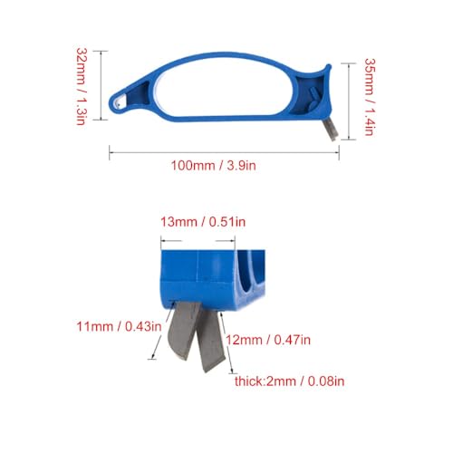2PCS ABS Ice Auger Sharpener – Portable Diamond Blades Sharpener for Winter Fishing, Non-Slip Grip Fishing Tackle Tool